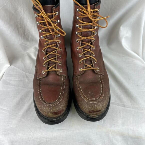 Vintage Red Wing Brown Leather Lace Up Boots With a Chunky Sole Size 12 D main image 8